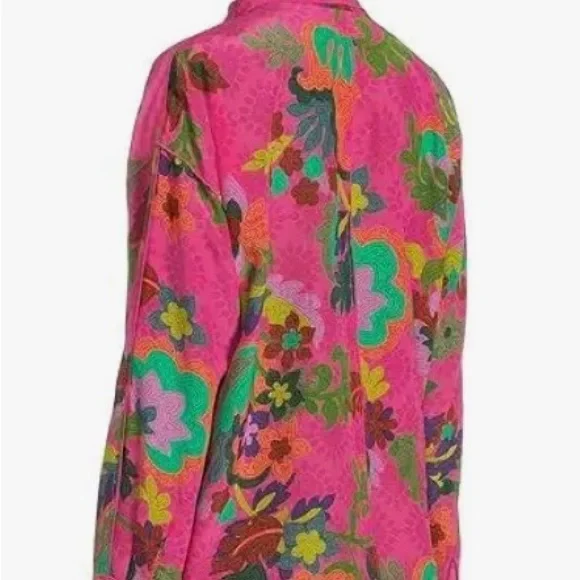 Johnny Was Martijn Shirt Fuschia and green-Size Medium